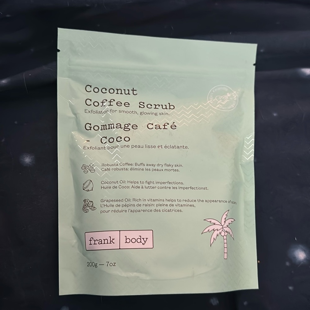 Brand new unopened bag of Frank Body Coconut Coffee Scrub